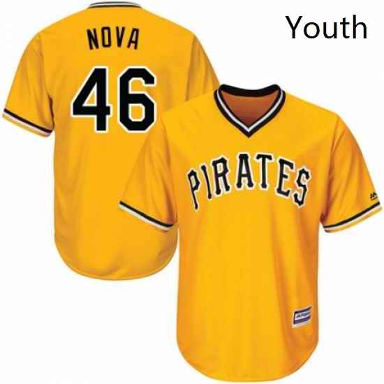 Youth Majestic Pittsburgh Pirates 46 Ivan Nova Replica Gold Alternate Cool Base MLB Jersey